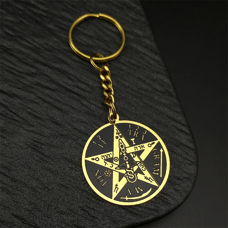 Star Key Steel Pendant Witchcraft Gothic Dark