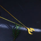 Kinitial Stainless Steel Men's Flame Pendant Necklace Punk Fashion Fire Charm Necklace Jewelry Gift Wholesale
