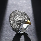 Buyee 925 Sterling Silver Big Ring Finger Cute Eagle Open Ring for Women Man Unique Fashion Animal Punk Fine Jewelry Circle