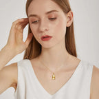 Sunburst Rectangle Pendant — Gold Stainless