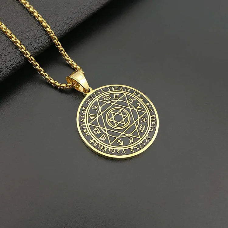 Nordic Rune Compass Necklace — Stainless Steel
