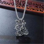 Silver Mermaid Pendant Necklace Stainless Steel