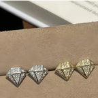 Diamond Shaped Moissanite Stud Earring Fashion Unisex Simple Versatile Diamond Ear Studs 925 Sterling Silver with Certificate