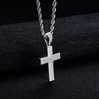 Iced Out Cross Pendant — 925 Silver