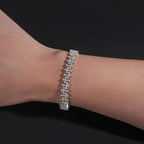 Iced Out Cross Bracelet Stainless Steel 8MM