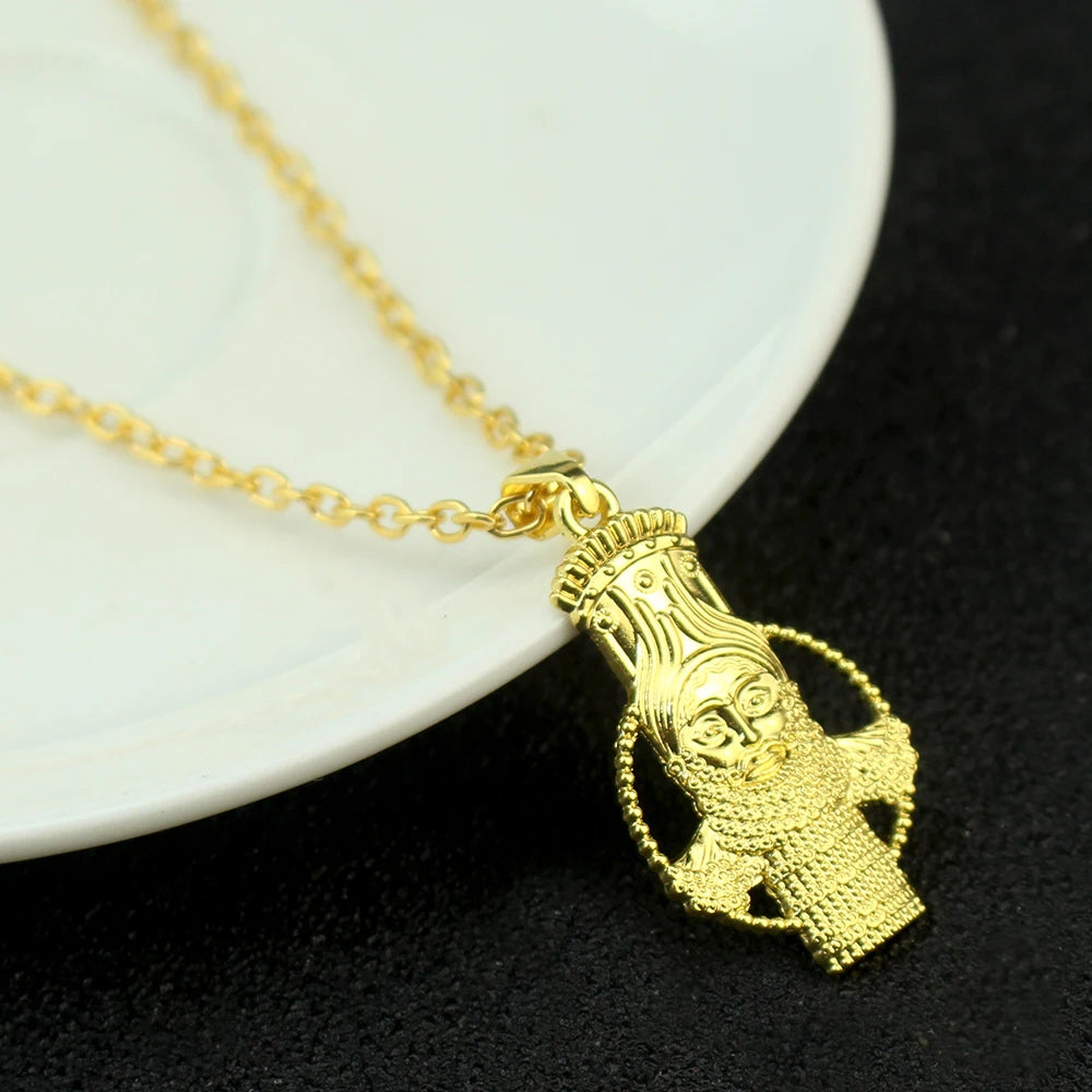 Assyrian Ashur & Lamassu Pendant Necklace — Gold or Silver-Tone