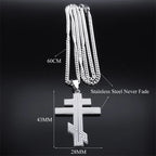 Hip Hop Stainless Steel Orthodox Cross Necklace Faith Christ Amulet Pendant Necklaces Classic Religious Jewelry Gifts