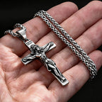 Vintage Gothic Jesus Cross Pendant Necklace Christian Faith Amulet Ornament Unique Jewelry Gifts For Men Women Wholesale