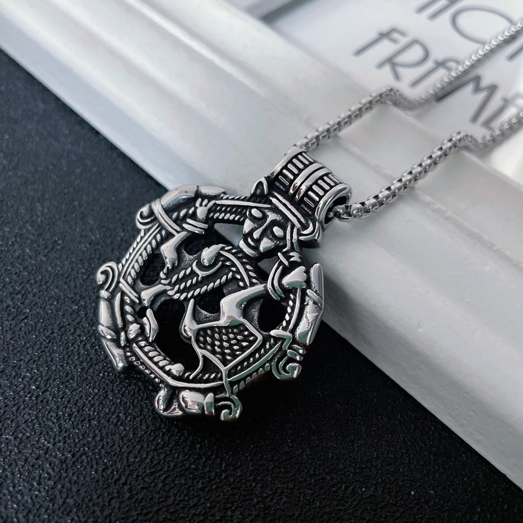 Norse Celtic Knot Beast Pendant Necklace — Stainless Steel