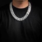 22mm Miami Cuban Link Chain Iced Out Zircon Hip Hop Necklace for Men Women Heavy Bubble Cuban Chain Fashion Jewelry