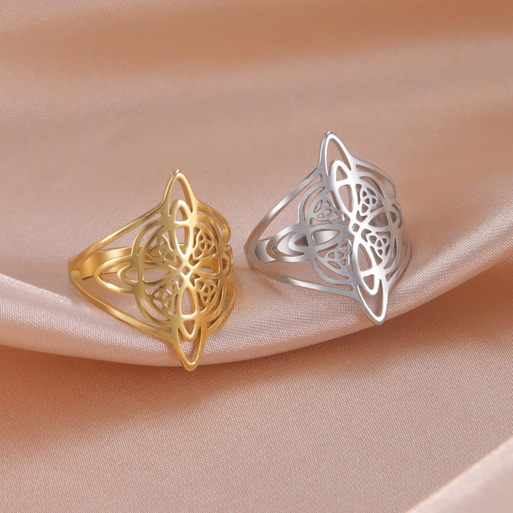 Witch Knot Celtic Ring for Women — Amulet, Stainless Steel