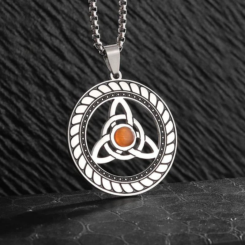 Sun Moon Star Trinity Pendant Necklace