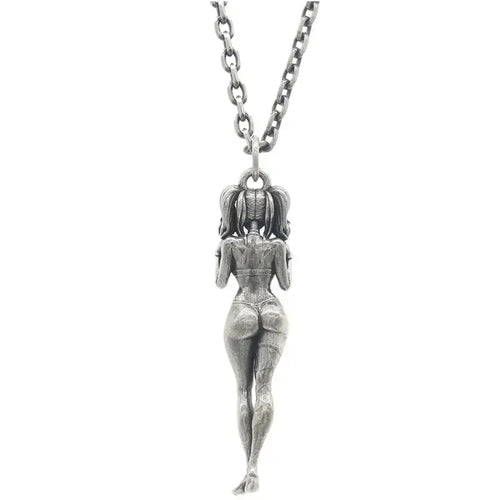 Anime Goddess Pendant Necklace — Steel