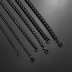 Black Box Curb Chain Necklace — Stainless Steel