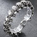 Gothic Stainless Steel Motorcycle Chain Bracelet for Man Casting Men's Bracelets of Skull Heads Skeleton Jewelry