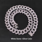 Gold Cuban Chain Necklace Iced Out 18MM 3-Row