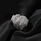 THE BLING KING Icy Dollar Sign Ring For Men Full Micro Paved 5A+ Cubic Zirconia Money Charm Punk Rock Finger Accessories Rapper