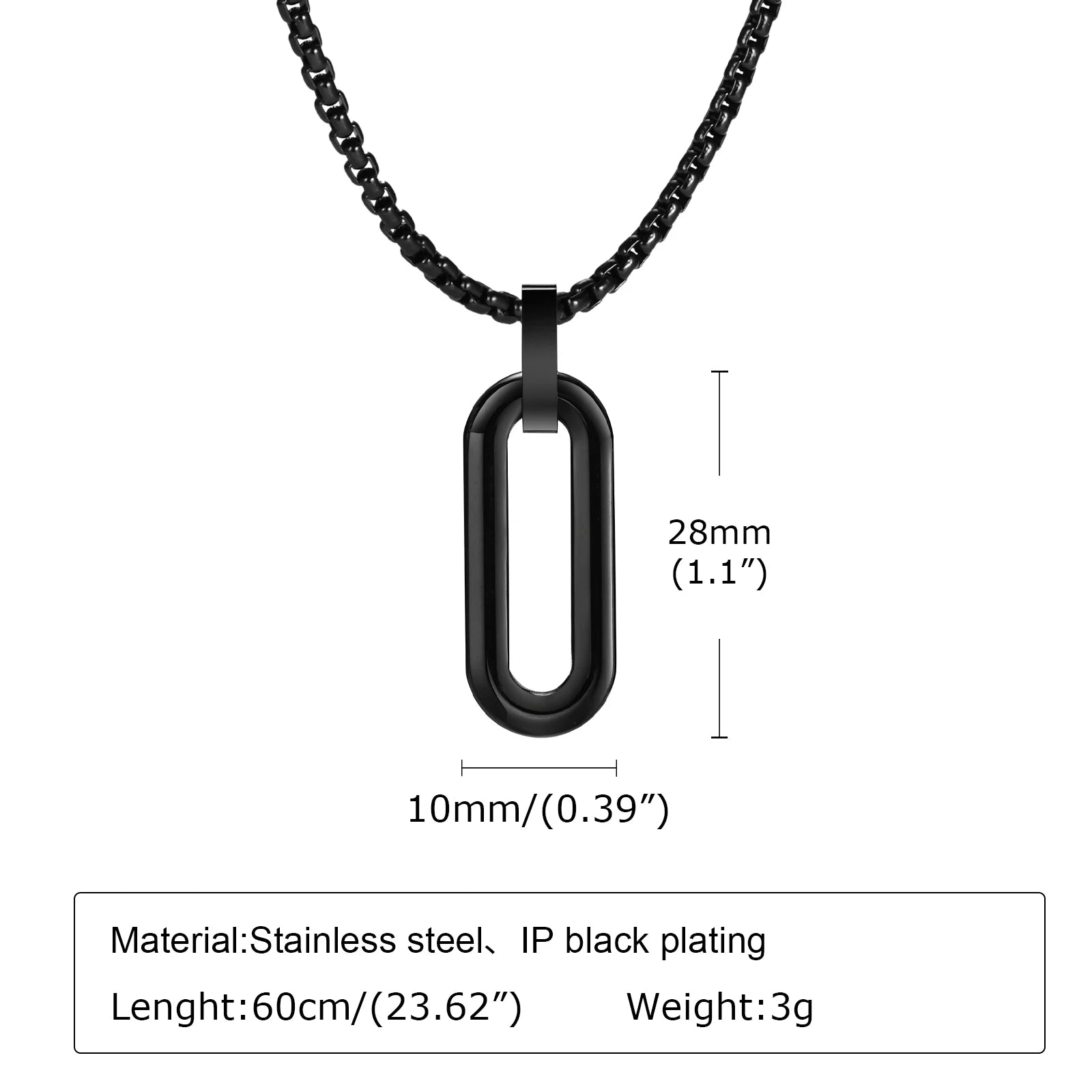 Hollow Geometric Square Pendant — Stainless