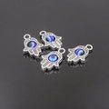 10Pcs Antique Silver Color Hamsa Fatima Hand Charm Evil Blue Eye Bead fit Pendant Necklace Bracelet Jewelry Accessories DIY