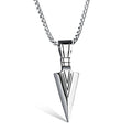 ZAKOL Hiphop Brazil Spearhead Arrows Stainless Steel Pendant Necklaces For Men Boys Cuba Metal Clavicle Chain Choker Jewelry