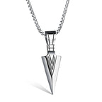 ZAKOL Hiphop Brazil Spearhead Arrows Stainless Steel Pendant Necklaces For Men Boys Cuba Metal Clavicle Chain Choker Jewelry