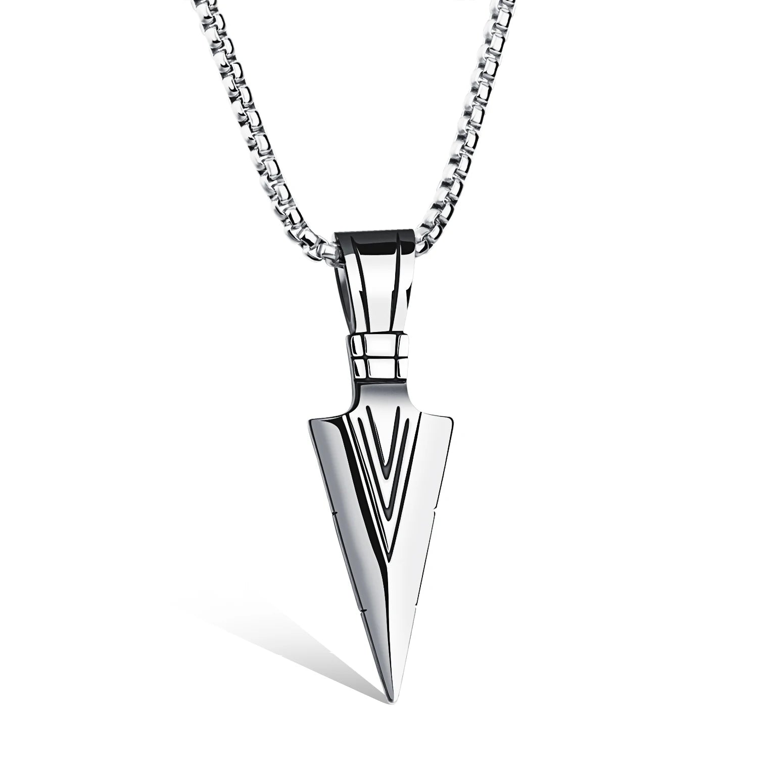 ZAKOL Hiphop Brazil Spearhead Arrows Stainless Steel Pendant Necklaces For Men Boys Cuba Metal Clavicle Chain Choker Jewelry