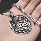 Viking Odin Raven Pendant — Stainless Steel