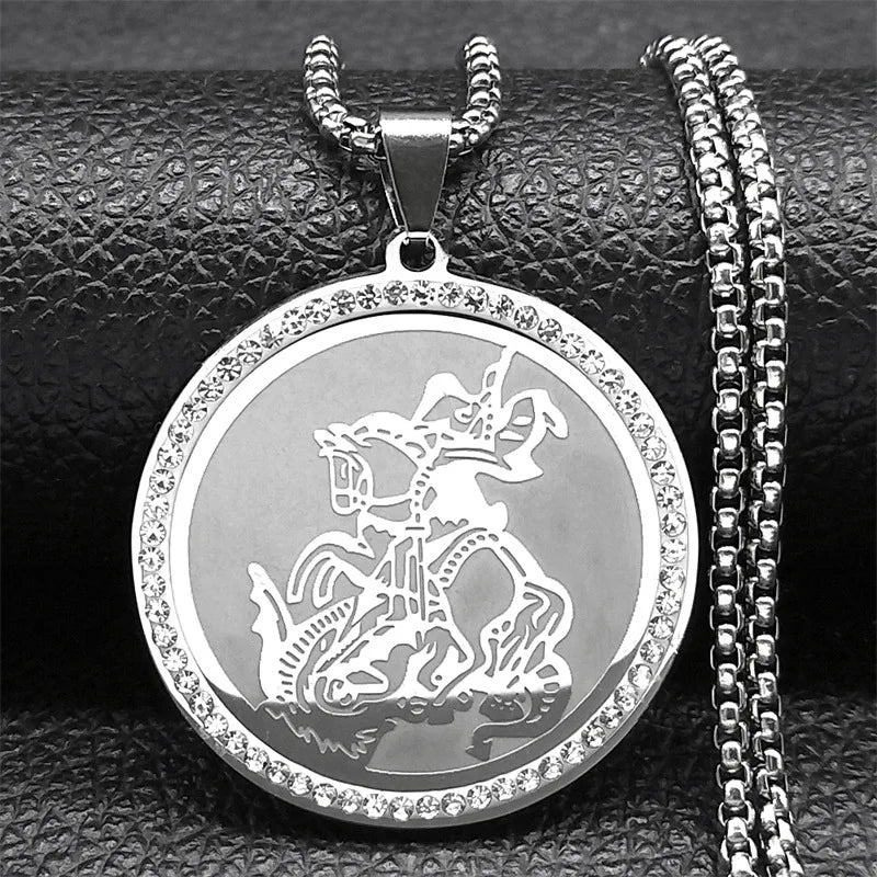 1pc Eye Pendant Necklace Stainless Steel Blue Enamel and Embellishment Suitable for Men and Women's General Couple