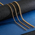 Punk Curb Cuban Link Chain Men Women Stainless Steel Long Necklace Fashion Tide Hip Hop Sweater Accessories Party Jewelry Gifts