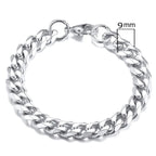 Titanium Steel Basic Curb Chain Bracelet for Men Stainless Steel Cuban Link Chain Wristband Classic Simple Heavy Male