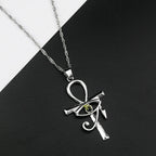 Egyptian Eye of Horus Ankh Cross Necklace Religious Amulet Life Symbol Protection Punk Charm Pendant Choker Jewelry for