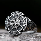 Viking Aegishjalmur Cross Ring — Stainless Steel