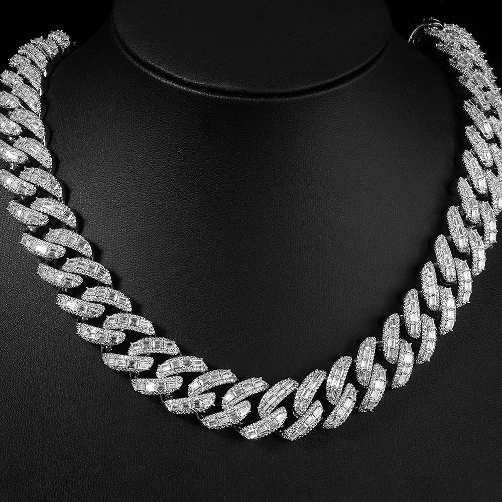 Iced Out Cuban Chain Stainless Steel 18MM 3-Row