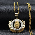 Catholic Saint Benedict Medal Necklace for Women Men Stainless Steel Silver Color San Benito Religious Chain Jewelry N8085S02