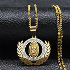 Catholic Saint Benedict Medal Necklace for Women Men Stainless Steel Silver Color San Benito Religious Chain Jewelry N8085S02