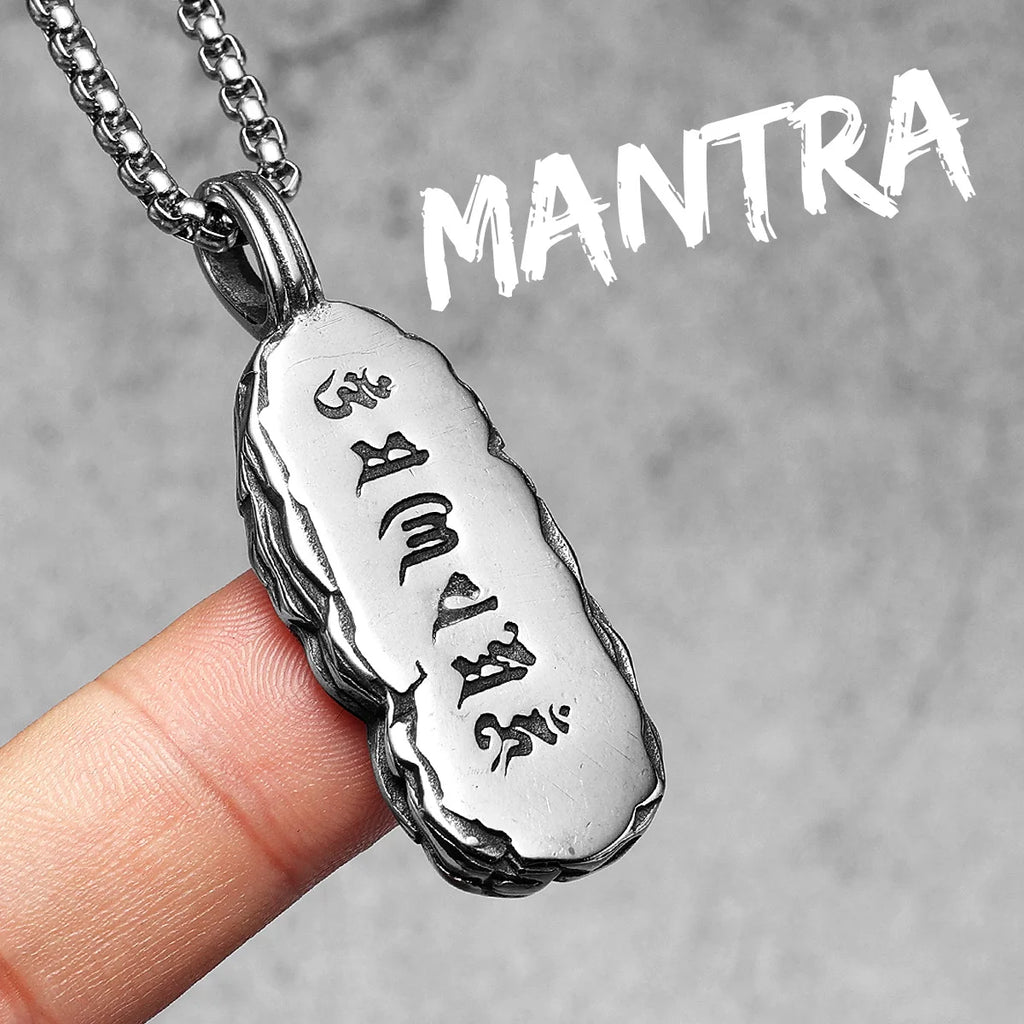 Mantra Pendant Necklace — Stainless Steel