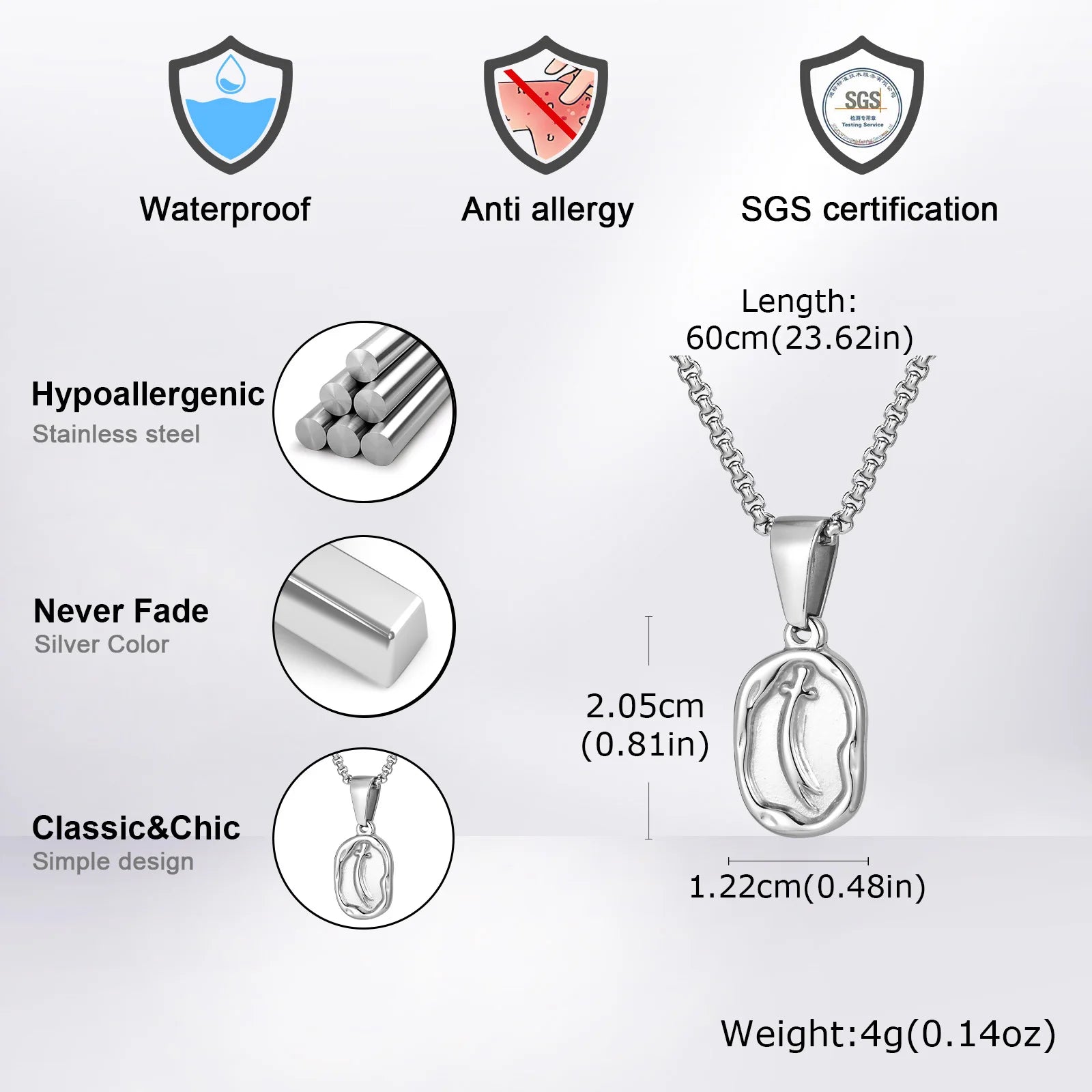 Islamic Sword Pendant Necklace — Stainless Steel