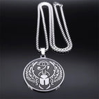 Egypt Scarab Eye of Ra Horus Necklaces for Women Men Stainless Steel Silver Color Protection Necklace Jewelry collares