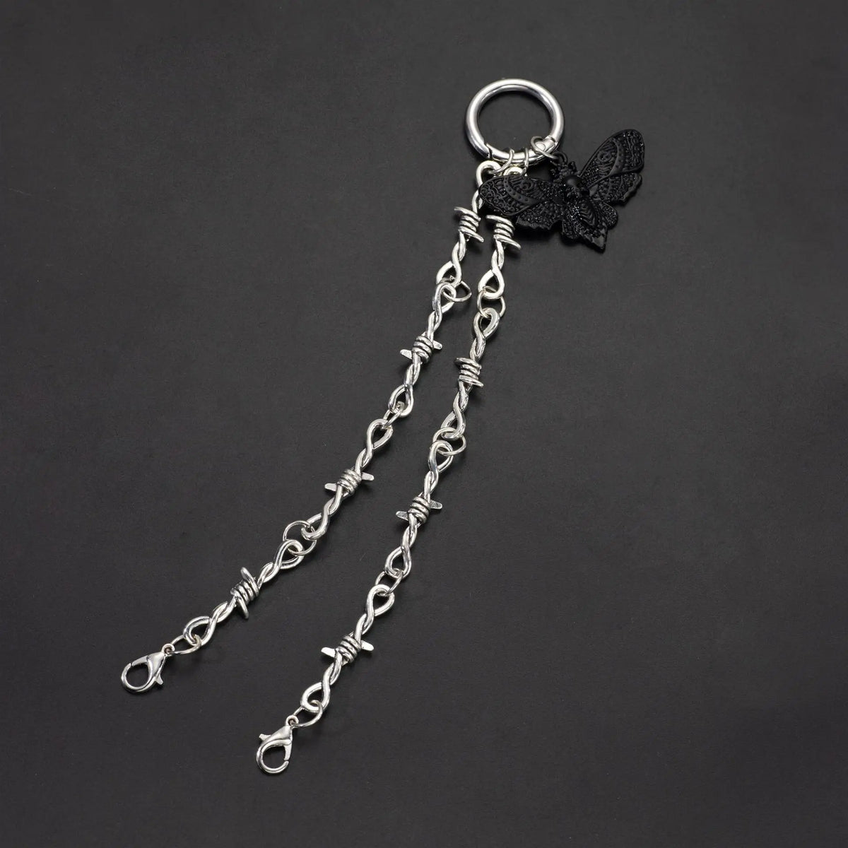 1pc Trendy Metal Shoe Chain - Gothic Skull Moth Pendant Classic Combat Boot Accessories Punk Charm Street Style Shoe