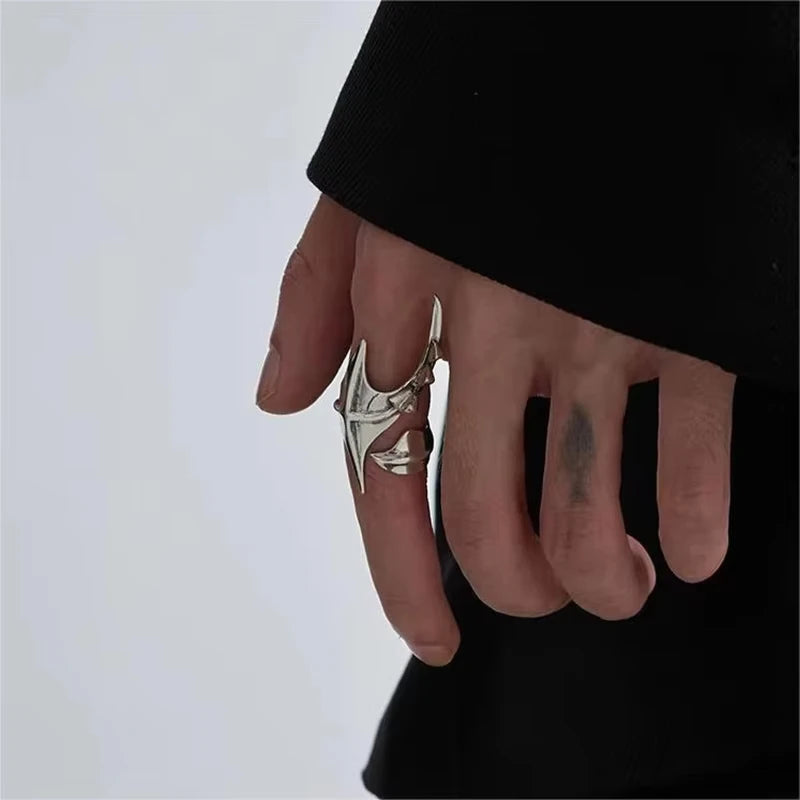 Gothic Wing Irregular Cyberpunk Alien Finger Ring