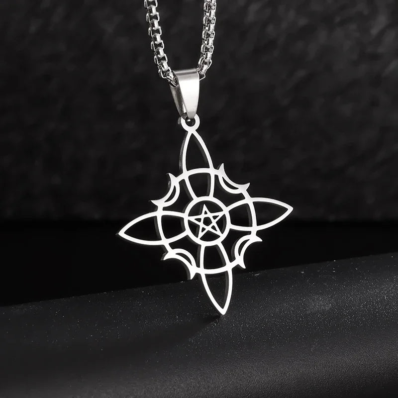 Flower of Life Chakra Spirituality Stainless Steel Necklace Archangel Sacred Geometry Metatron Necklace Pendant Solomon Jewelry