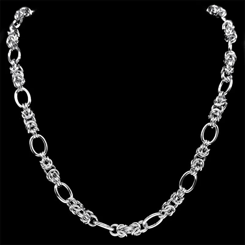 Woven Byzantine Chain Necklace — Stainless Steel