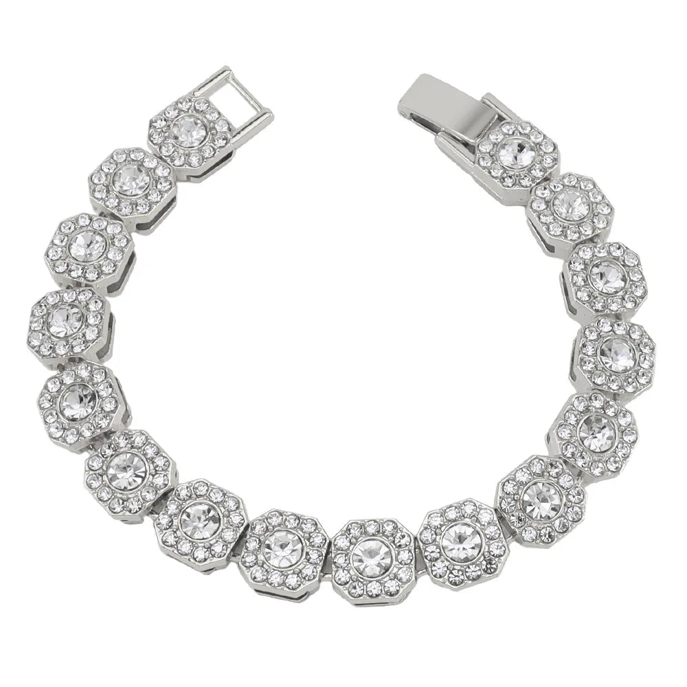 Tennis Steel Bracelet 13MM Wide Full Zircon