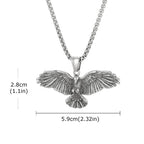 Vnox Men's Stainless Steel Eagle Pendant Necklace, Gold Silver Plated Hip Hop Box Chain, Punk Jewelry Gift for Dad Husband Son