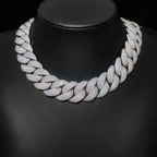 Luxury Jewelry 24mm Chain Men Iced Out Bling CZ Silver/ Rapper Hip Hop Thick Cuban Link Necklace Gift for Him