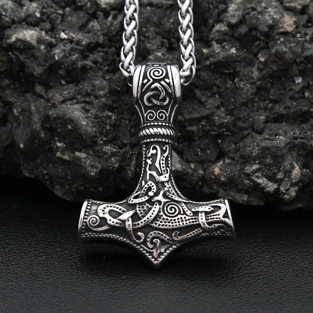Thor Mjolnir Steel Pendant Vintage Vikings Hammer