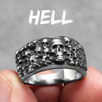 Vintage Punk Gothic All Skull Head Series Stainless Steel Womens Mens Rings Unique for Biker Jewelry Creativity Gift