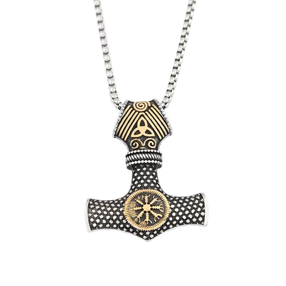 Thor Mjolnir Steel Pendant Vintage Viking Hammer
