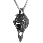 Retro Nordic Style Crow Skull Pendant Animal Bird Necklace For Men Personalized Jewelry Lucky Amulet Gift
