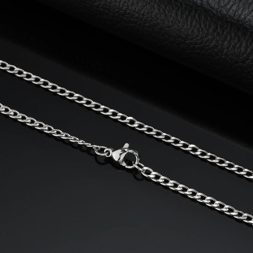 Braided Link Chain Choker Necklace — Stainless Steel